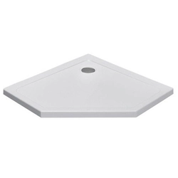 Pentagonal shower tray 90x90 ST07B white white siphon 5cm low diamond tiles