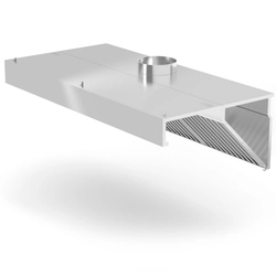 Wall-mounted oblique hood with labyrinth filters, stainless 100x70x45 cm - Hendi 229286