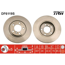 Brake Disc TRW DF6119S