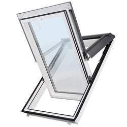 Plastic roof window SUPRO Triple Termo &quot;white&quot; - brown plating (8019), 78cm x 118cm
