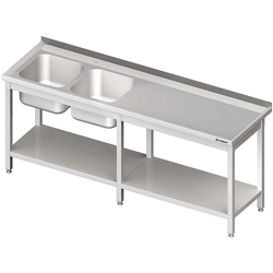 A table with a sink 2-kom.(L),with shelf 2800x700x850 mm