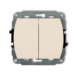 Mechanism of a roller shutter switch (two buttons without pictograms) beige KARLIK TREND 1WP-8.1