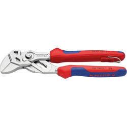 Pliers wrench chrome-plated with safety eyelet and 2-Komponenten-Griffen 180mm KNIPEX