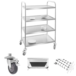Stainless steel waiter's trolley - 4 shelves Royal Catering