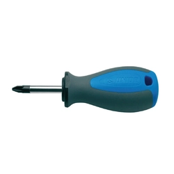 Pozidrive (PZ) profile screwdriver, Stubby version, TBI trim material handle, PH 2 chrome