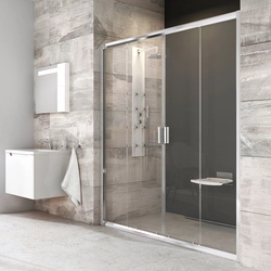 Sliding shower door Ravak Blix, BLDP4-200, glossy+glass Transparent