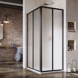 Rectangular shower wall Ravak Supernova, SRV2-100 195 S, black+glass Grape