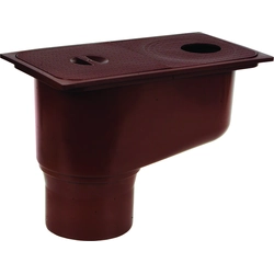 Gutter drainage well 75x100x110 vertical outflow, brown color RAL8017, gutter system &quot;Karolina&quot;