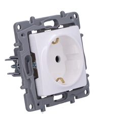 SCHUKO socket white - screw terminals with NILOE shutter