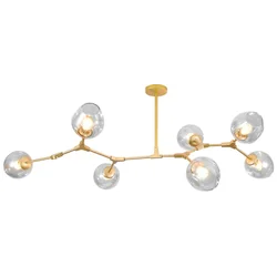 Glass Ball Pendant Lamp 7 Arms APP507-7C Gold