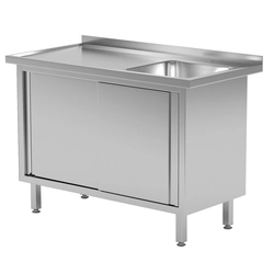 A table with a single-chamber sink, a cabinet with a sliding door 800x700x850mm