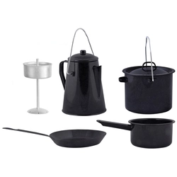 Esschert Design Touristic tableware, 4 pieces, black, FF215