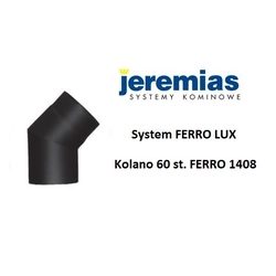 Jeremias koleno fi 120 60 stupňů pro krby Ocel DC01 kód Ferro1408 černá