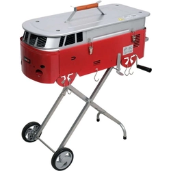 Stylish charcoal grill "red bus" + table