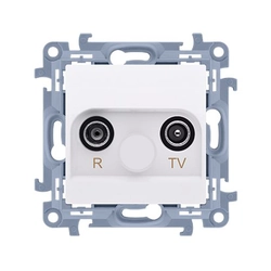 R-TV, separated, final antenna socket (module) att.TV-1.0 db,R-1,5 dB, white Simon10