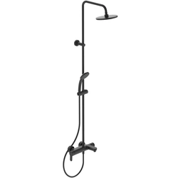 Stationary bathtub-shower system Ideal Standard Cerafine O, with Ø200 overhead and hand shower, Silk Black matt black