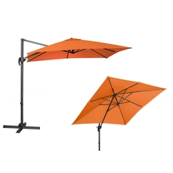 Garden umbrella with a square extension arm 2.5 x 2.5 m, orange