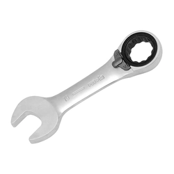 Short combination wrench with reversible ratchet 8