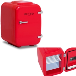 Tourist mini fridge retro 2in1 4L 12V / 230V red