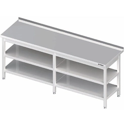 Wall table with 2 shelves, welded, 2300x700x850 mm