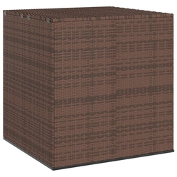 Garden cushion box, PE rattan, 100x97.5x104 cm, brown