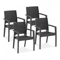 Chairs - 4 pcs - Royal Catering - up to 150 kg - openwork backrests - armrests - black ROYAL CATERING 10012388 RCFU_11