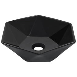 Washbasin, 41 x 36,5 x 12 cm, ceramic, black