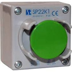 Spamel Control box 1-otworowa mushroom button with cover green 1Z (SP22K126-1)