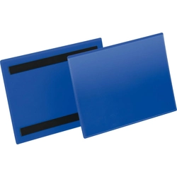 label pocket B210xH148 mm A5 across blue, magnetic PU 50 Piece
