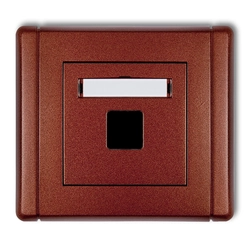 Single multimedia socket without module (Keystone standard) brown metallic KARLIK FLEXI 9FGM-1P
