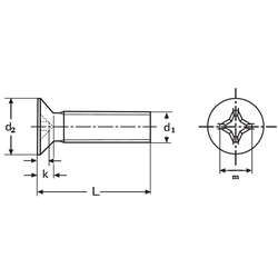 screw M1.6x6 ZINC 4.8 countersunk head straight slot DIN 963