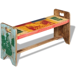 Cola bench, solid recycled wood, 100x30x50 cm
