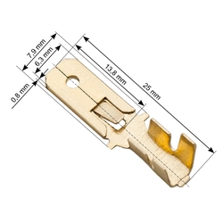 Non-insulated flat male connector 100 Pcs