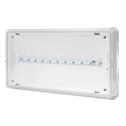 EXIT S emergency luminaire IP65 LED 1W 125lm 3h dual-purpose white