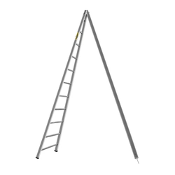 Triangular aluminum garden ladder with 11 rungs of 150 kg