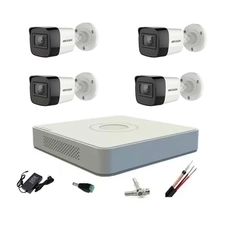 Hikvision professional surveillance system 4 cameras 5MP Turbo HD IR 20m DVR 4 channels 8 MP