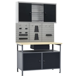 Workbench with 3 wall panels and 1 compartment