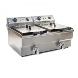 Double fryer 2x16L with taps