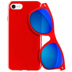 PURO Sunny Kit - iPhone SE (2022 / /2020) / /8 / /7 case set + foldable sunglasses (red)