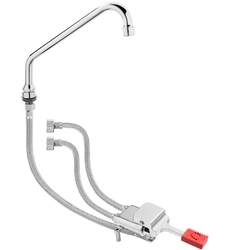 Contactless washbasin faucet with a foot switch, 25 cm long