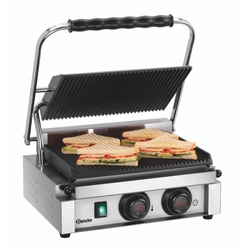 Panini contact grill with ribbed timer Bartscher