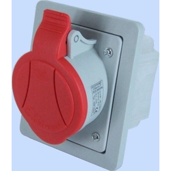 CEE socket outlet Elektromet 921855 Flush mounted (plaster) 400 V (50+60 Hz) red Red IP44 Screw less terminal