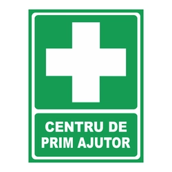 Pleasant PVC indicator - First aid center, 20x26 cm
