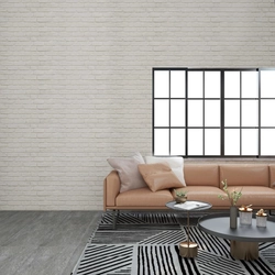 3D wall panels, white brick pattern, 10 pcs, EPS