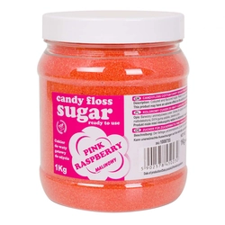 Colorful sugar for cotton candy pink raspberry flavor 1kg
