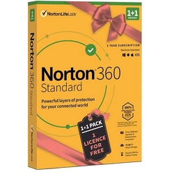 NORTON 360 STANDARD 10GB CZ PRO 1 UŽIVATELE PRO 1 ZAŘÍZENÍ NA 12 MĚSÍCŮ BOX + 1 LICENCE ZDARMA