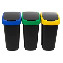 ROTHO Set 3 TWIST waste sorting bins 25 l