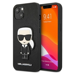 Karl Lagerfeld KLHCP13SOKPK iPhone 13 mini 5,4 "black / black hardcase Saffiano Ikonik Karl`s Patch