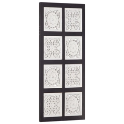 Lumarko Hand carved wall panel, MDF, 40x80x1.5cm, black and white