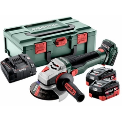 Metabo WVB 18 LTX BL 15-125 Quick cordless angle grinder 18 V | 125 mm | 2500 to 10000 RPM | Carbon Brushless | 2 x 5,5 Ah battery + charger | in metaBOX